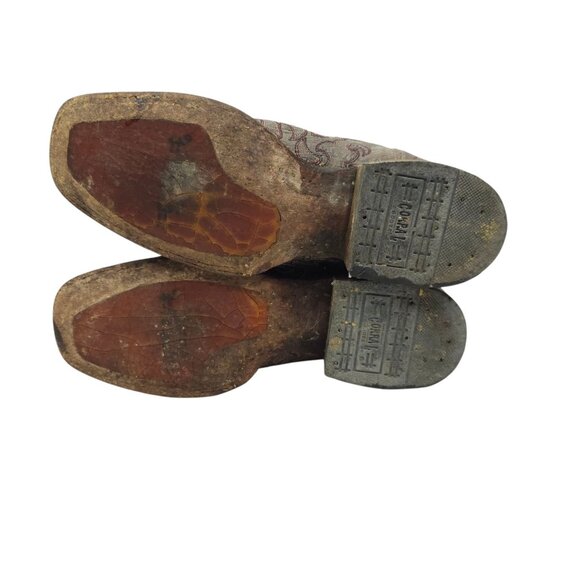 Corral Western Boots Leather Women 6.5M Cross Stud Embroidery Square Toe Cowgirl - Picture 7 of 14